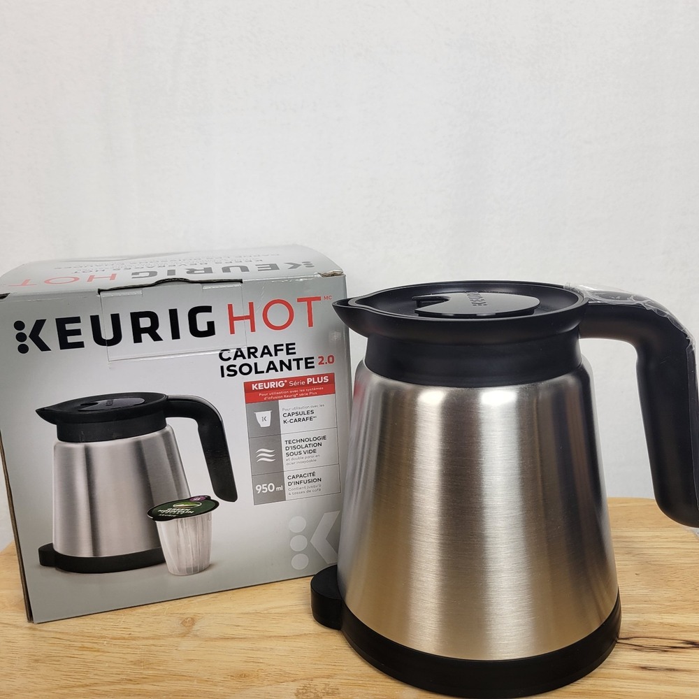 NEW Keurig 2.0 Thermal Carafe 32oz Stainless Steel Vacuum Insulated Coffee Pot